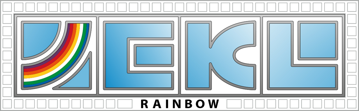 logo JEKL rainbow aux couleurs de l'arc en ciel - JEKL rainbow logo in rainbow colors